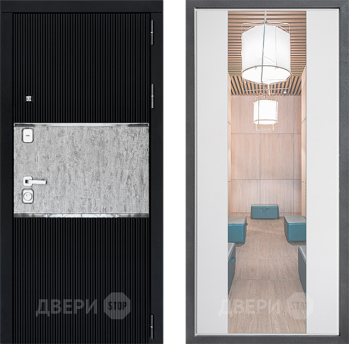 Входная металлическая Дверь Дверной континент ДК-13 ФЛЗ-1 Зеркало Белый софт в Реутове