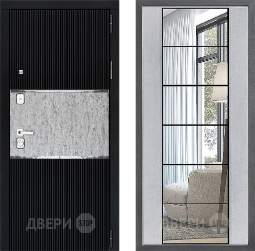 Дверь Дверной континент ДК-13 ФЛЗ-2 Зеркало Бетон светлый в Реутове