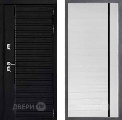 Входная металлическая Дверь Дверной континент ДК-1 ФЛ-757 Черное Стекло Софт милк в Реутове