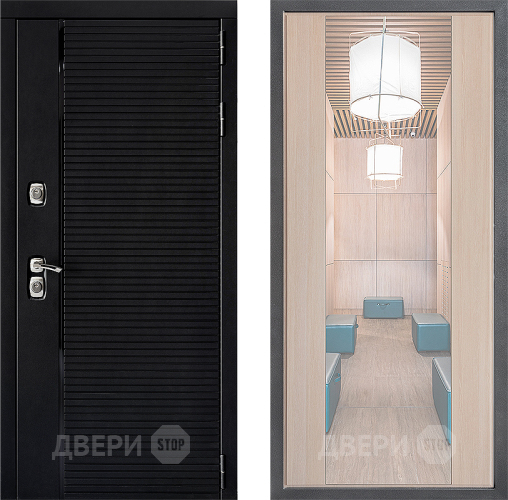 Входная металлическая Дверь Дверной континент ДК-1 ФЛЗ-1 Зеркало Капучино в Реутове