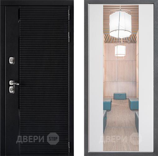 Входная металлическая Дверь Дверной континент ДК-1 ФЛЗ-1 Зеркало Белый софт в Реутове