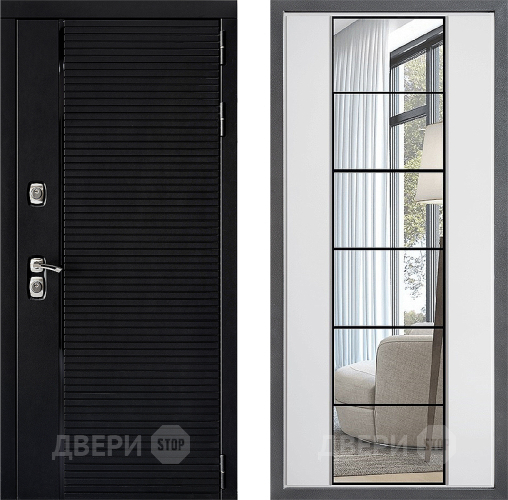 Входная металлическая Дверь Дверной континент ДК-1 ФЛЗ-2 Зеркало Белый софт в Реутове