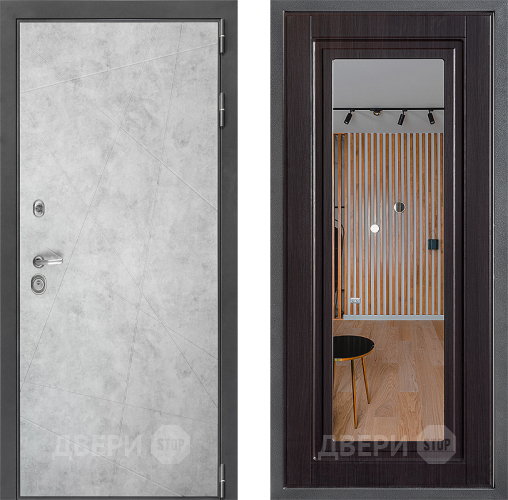 Входная металлическая Дверь Дверной континент ДК-3/743 ФЛЗ Зеркало Венге в Реутове