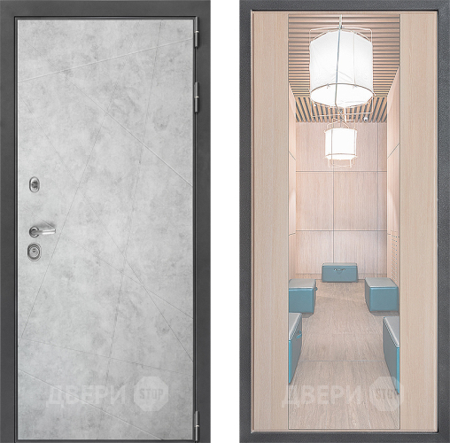 Входная металлическая Дверь Дверной континент ДК-3/743 ФЛЗ-1 Зеркало Капучино в Реутове