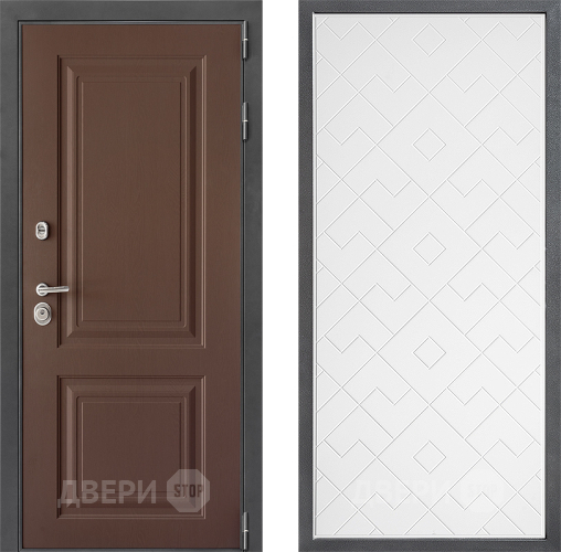 Входная металлическая Дверь Дверной континент ДК-3/729 ФЛ-Тиффани Белый софт в Реутове