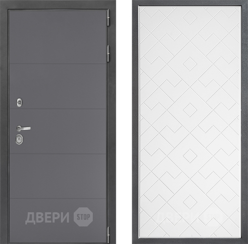 Входная металлическая Дверь Дверной континент ДК-3/649 ФЛ-Тиффани Белый софт в Реутове