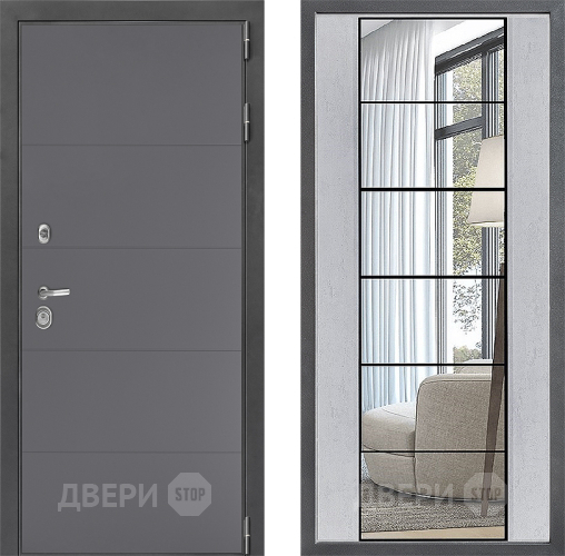 Дверь Дверной континент ДК-3/649 ФЛЗ-2 Зеркало Бетон светлый в Реутове