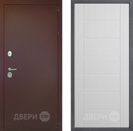 Дверь Дверной континент Рубикон Медь Дизайн ФЛ-Лайн Белое дерево в Реутове