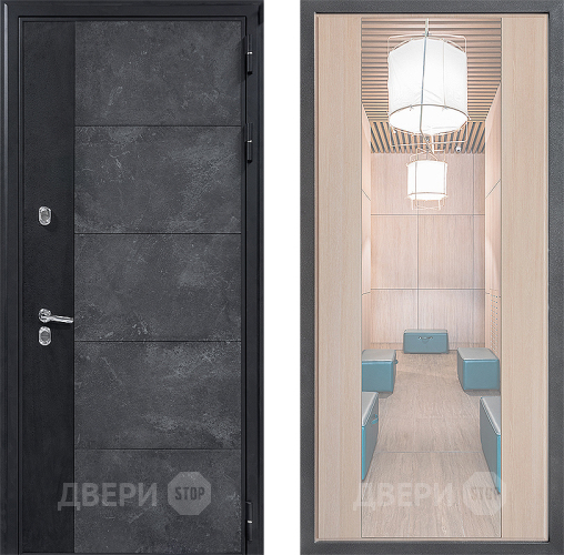 Входная металлическая Дверь Дверной континент ДК-15 Бетон ТЕРМО ФЛЗ-1 Зеркало Капучино в Реутове