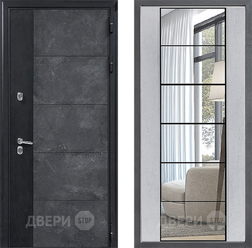 Дверь Дверной континент ДК-15 Бетон ТЕРМО ФЛЗ-2 Зеркало Бетон светлый в Реутове