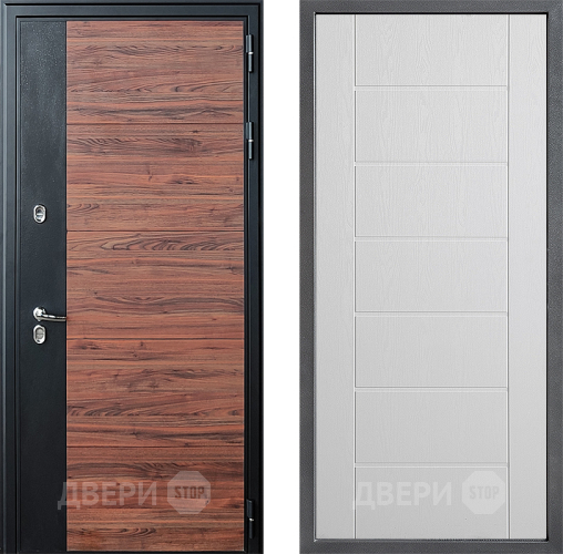 Входная металлическая Дверь Дверной континент ДК-15 Красное Дерево ТЕРМО ФЛ-Лайн Белое дерево в Реутове