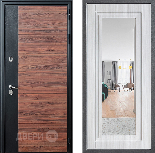 Дверь Дверной континент ДК-15 Красное Дерево ТЕРМО ФЛЗ Зеркало Сандал белый в Реутове