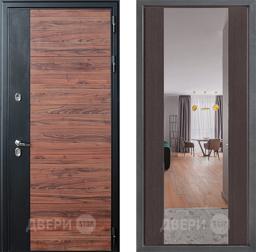 Входная металлическая Дверь Дверной континент ДК-15 Красное Дерево ТЕРМО ФЛЗ-1 Зеркало Венге в Реутове