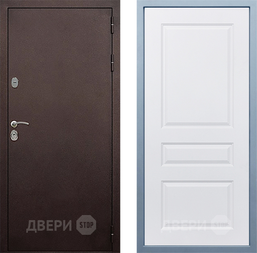 Входная металлическая Дверь Дива МД-40 Медь Д-13 Белый в Реутове