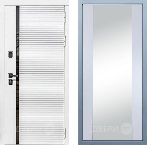 Входная металлическая Дверь Дива МХ-45 Белая STR Д-15 Зеркало Белый в Реутове