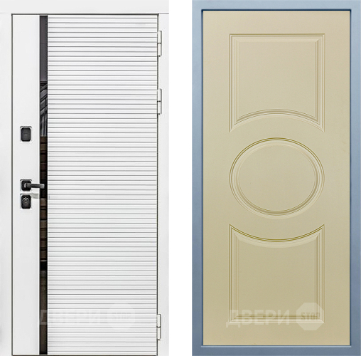 Входная металлическая Дверь Дива МХ-45 Белая STR Д-8 Шампань в Реутове
