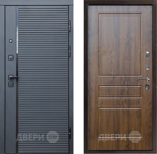 Входная металлическая Дверь Престиж Черная Линия Классика Дуб в Реутове
