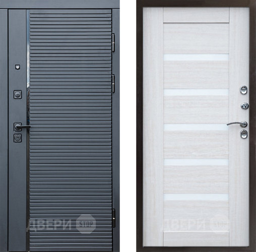 Входная металлическая Дверь Престиж Черная Линия Царга Лиственница белая в Реутове