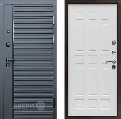 Входная металлическая Дверь Престиж Черная Линия Спарта Белое дерево в Реутове