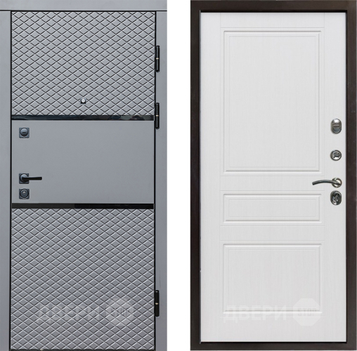 Входная металлическая Дверь Престиж Ромб Классика Белое дерево в Реутове