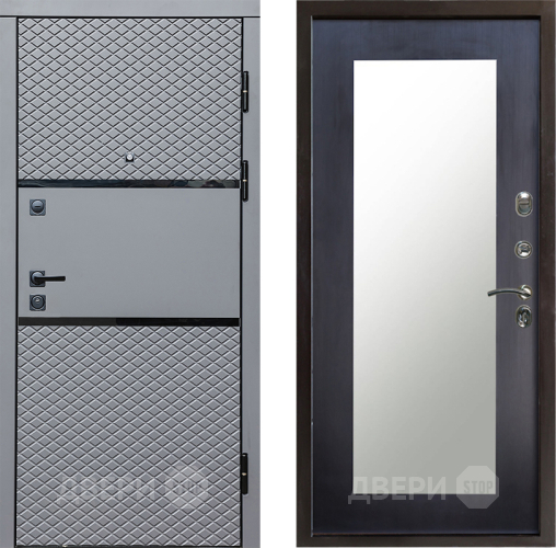 Входная металлическая Дверь Престиж Ромб Зеркло Пастораль Венге в Реутове