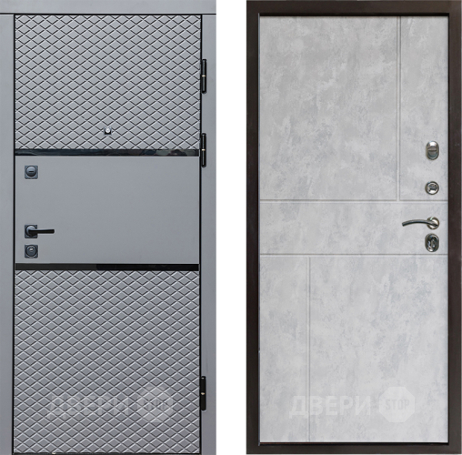 Входная металлическая Дверь Престиж Ромб Горизонт Бетон светлый в Реутове