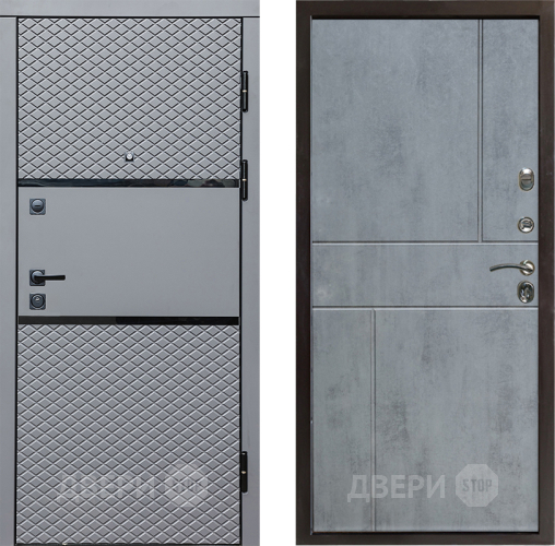 Входная металлическая Дверь Престиж Ромб Горизонт Бетон темный в Реутове