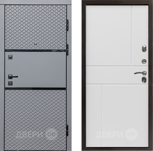 Входная металлическая Дверь Престиж Ромб Горизонт Бетон белый в Реутове
