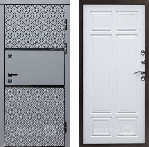 Входная металлическая Дверь Престиж Ромб Премиум Лиственница белая в Реутове