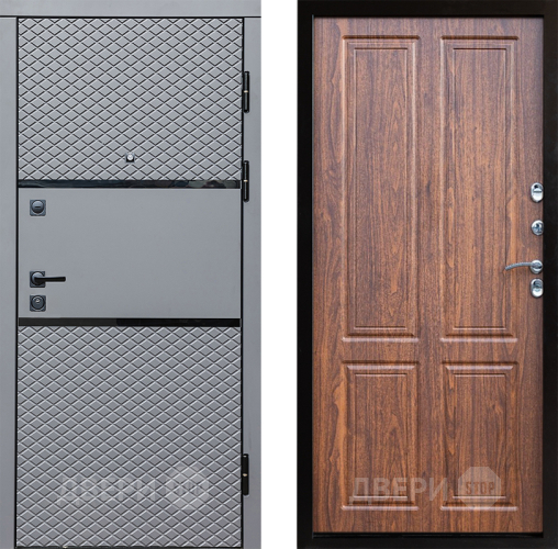 Входная металлическая Дверь Престиж Ромб Премиум Орех светлый в Реутове