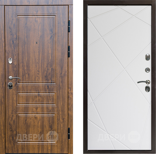 Входная металлическая Дверь Престиж Классика Дуб Лучи Бетон белый в Реутове