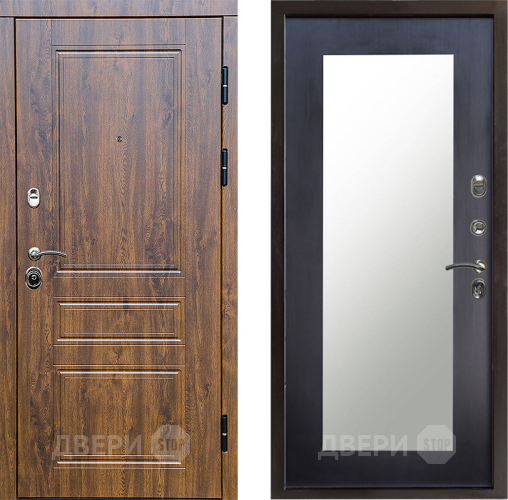 Входная металлическая Дверь Престиж Классика Дуб Зеркло Пастораль Венге в Реутове