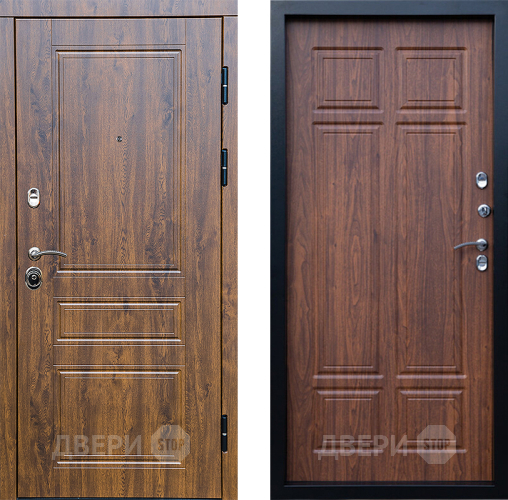 Входная металлическая Дверь Престиж Классика Дуб Премиум Орех темный в Реутове