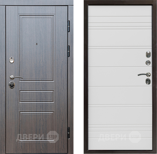 Входная металлическая Дверь Престиж Классика Венге Line Белый в Реутове