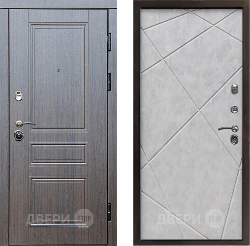 Входная металлическая Дверь Престиж Классика Венге Лучи Бетон светлый в Реутове