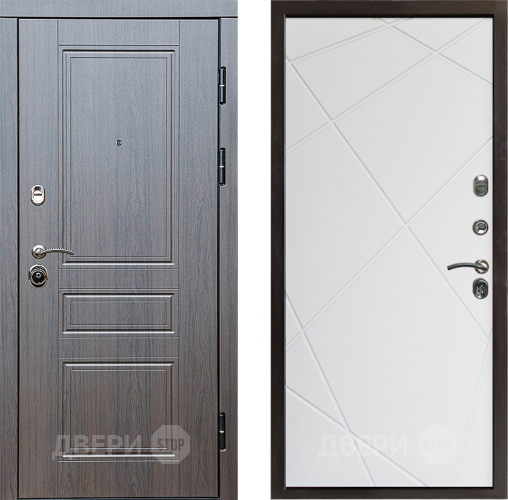 Входная металлическая Дверь Престиж Классика Венге Лучи Бетон белый в Реутове