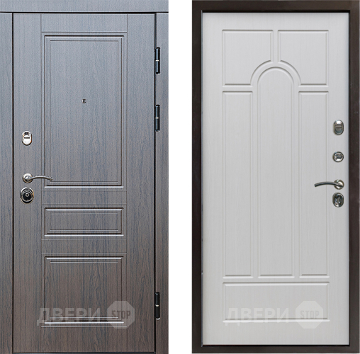 Входная металлическая Дверь Престиж Классика Венге Арка Лиственница белая в Реутове