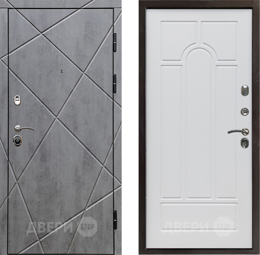 Входная металлическая Дверь Престиж Лучи Арка Белое дерево в Реутове