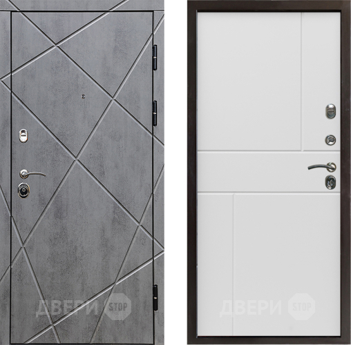 Входная металлическая Дверь Престиж Лучи Горизонт Бетон белый в Реутове