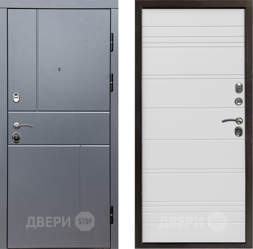 Входная металлическая Дверь Престиж Горизонт Грэй Line Белый в Реутове