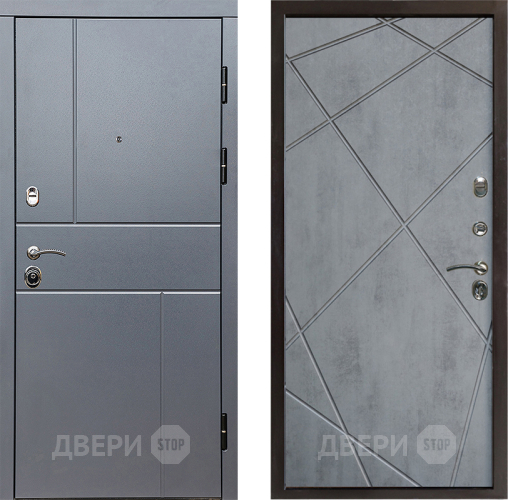 Входная металлическая Дверь Престиж Горизонт Грэй Лучи Бетон темный в Реутове