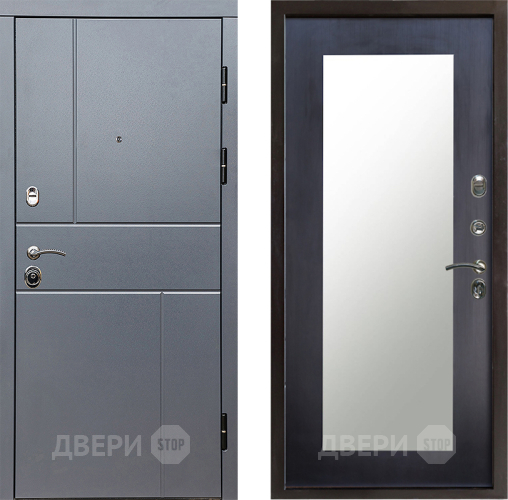Входная металлическая Дверь Престиж Горизонт Грэй Зеркло Пастораль Венге в Реутове
