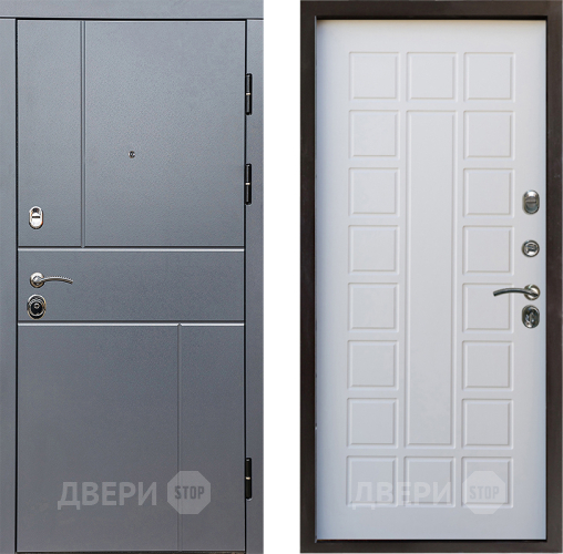 Входная металлическая Дверь Престиж Горизонт Грэй Престиж Белое дерево в Реутове