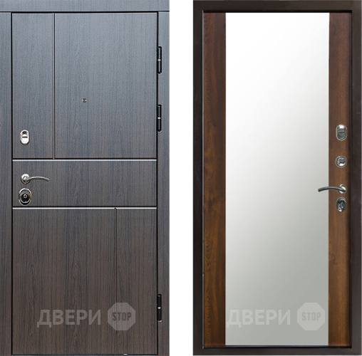 Входная металлическая Дверь Престиж Горизонт Венге Зеркало Дуб в Реутове