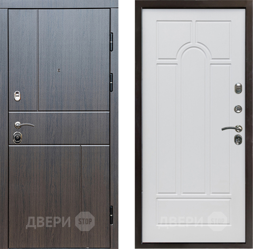 Входная металлическая Дверь Престиж Горизонт Венге Арка Белое дерево в Реутове