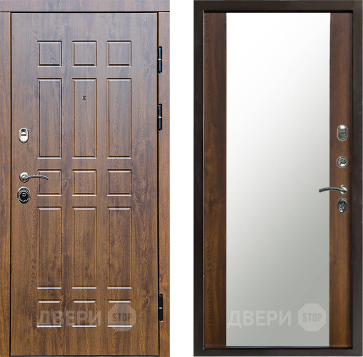 Входная металлическая Дверь Престиж Стандарт Зеркало Дуб в Реутове