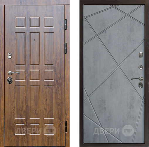 Входная металлическая Дверь Престиж Стандарт Лучи Бетон темный в Реутове
