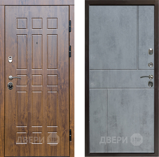 Входная металлическая Дверь Престиж Стандарт Горизонт Бетон темный в Реутове