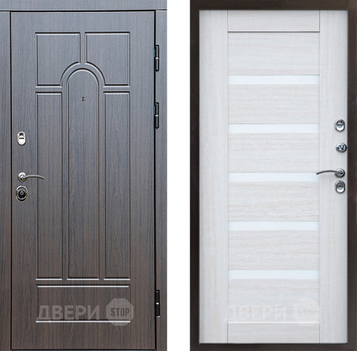 Входная металлическая Дверь Престиж Арка Царга Лиственница белая в Реутове