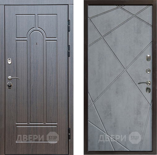 Входная металлическая Дверь Престиж Арка Лучи Бетон темный в Реутове